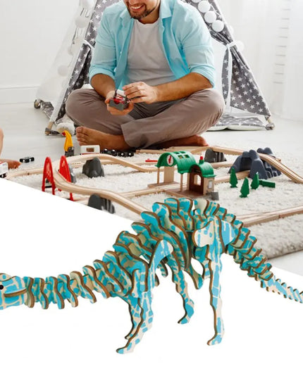 Rex Wooden 3D Puzzle Model Laser DIY Children's Puzzle Simulation Dinosaur Toys beldemo5-toys2