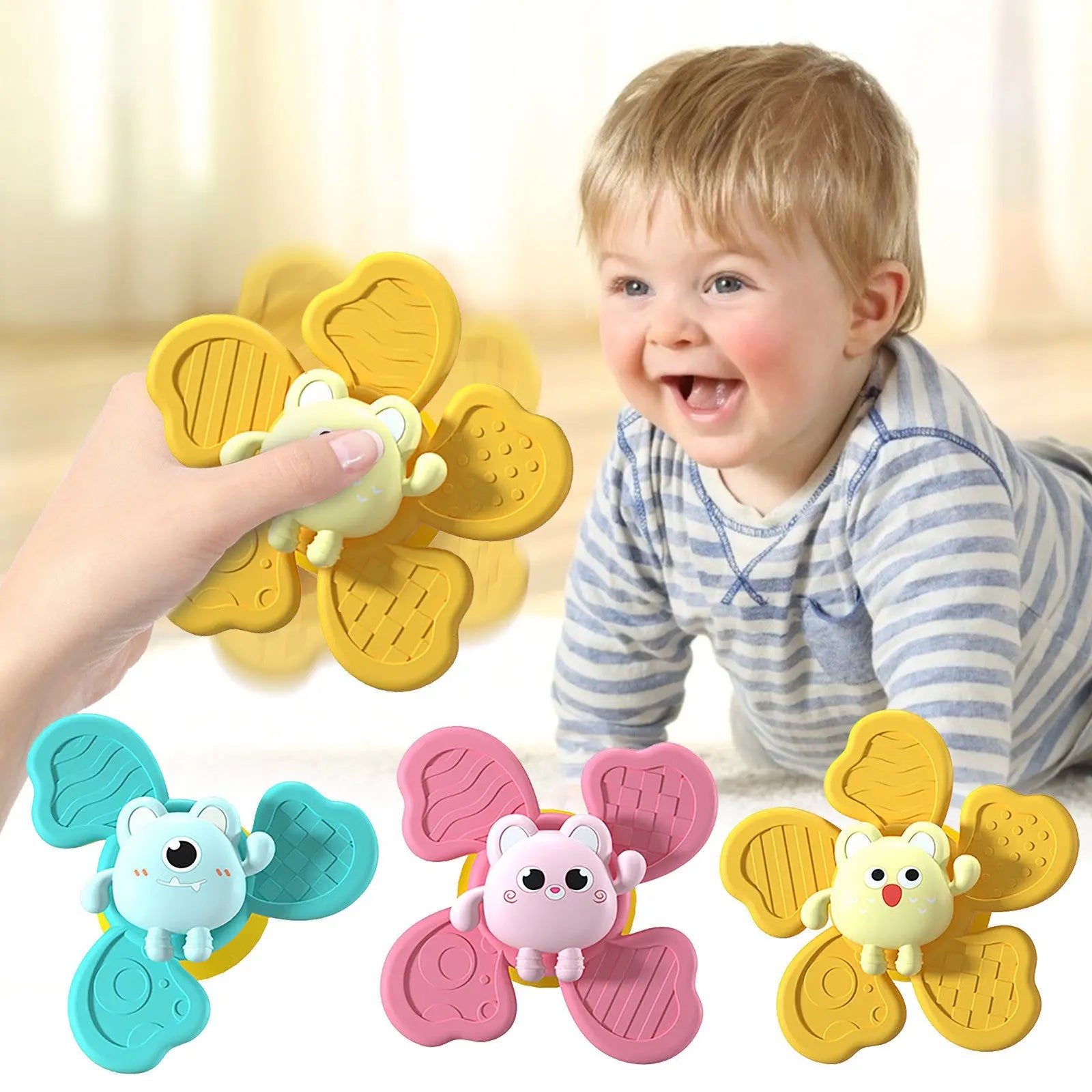 Baby Bath Spinning Top Toy Safe Interesting Baby Bath Toys Animal Hand Spinner Toys With Suction Cups Spin Toy beldemo5-toys2