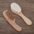 Baby Bath Wooden Comb Wool Brush Bath Two-Piece Suit Foreign Trade Explosion - Brown