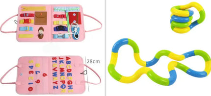 New Busy Book Children's Busy Board Dressing And Buttoning Learning Baby Early Education Preschool Sensory Learning Toy beldemo5-toys2