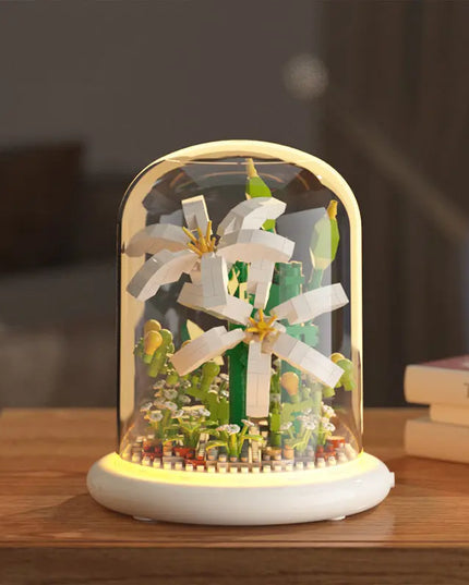 Building Block Flower Eternal Rose Small Particle Building Block Assembly Toy Gift Desktop Decoration beldemo5-toys2