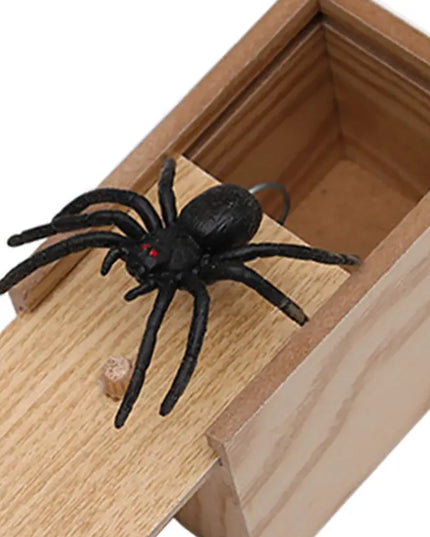 Prank Spider Wooden Scare Box Trick Play Joke Lifelike Surprise April Fools' Day Funny Novelty Toys Gags Practical Gifts beldemo5-toys2