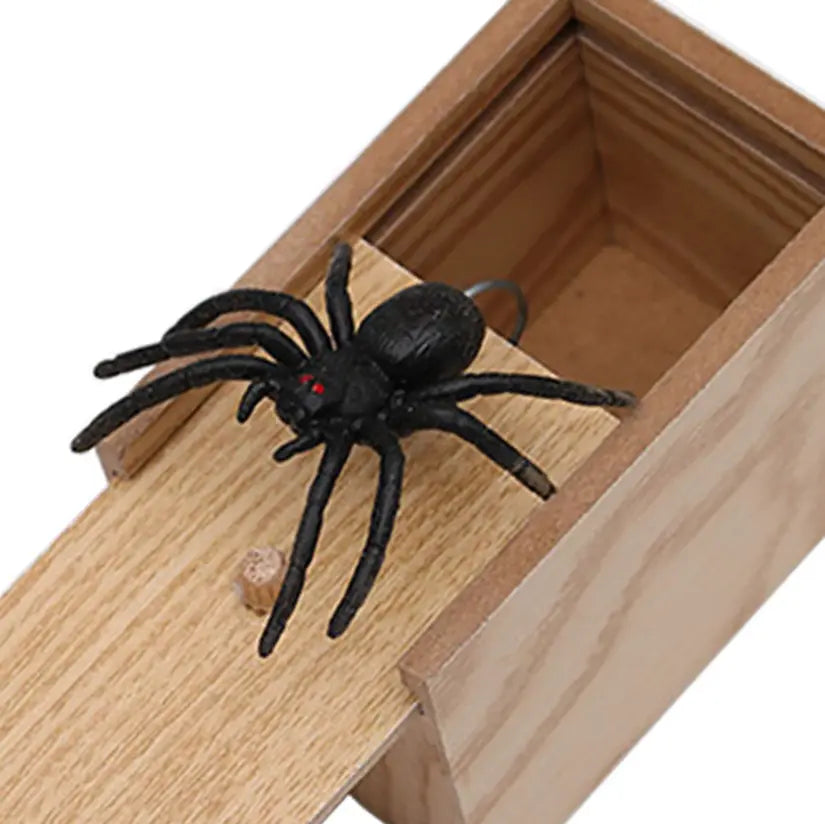 Prank Spider Wooden Scare Box Trick Play Joke Lifelike Surprise April Fools' Day Funny Novelty Toys Gags Practical Gifts beldemo5-toys2