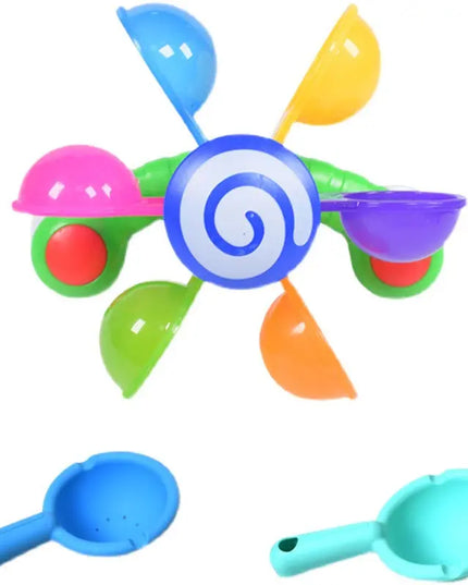 Children's Bathing, Turning, Windmill With Spoon, Baby Shower, Play Water, Rainbow Windmill, Shower, Water Play Toy beldemo5-toys2