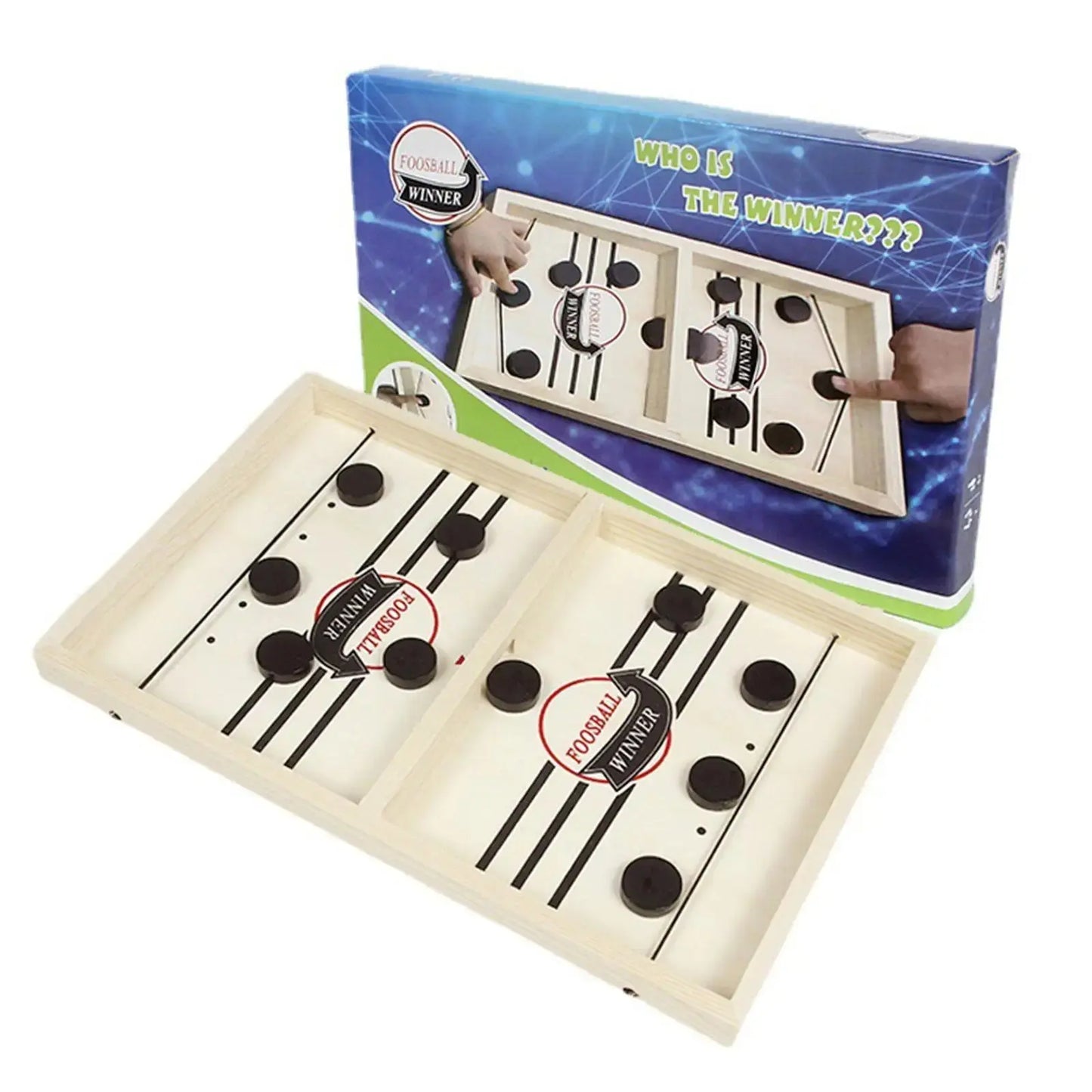 Fast Sling Puck Game,Wooden Hockey Game,Super Foosball Table,Desktop Battle Parent-Child Interaction Winner Slingshot Game,Adults And Kids Family Game Toys beldemo5-toys2