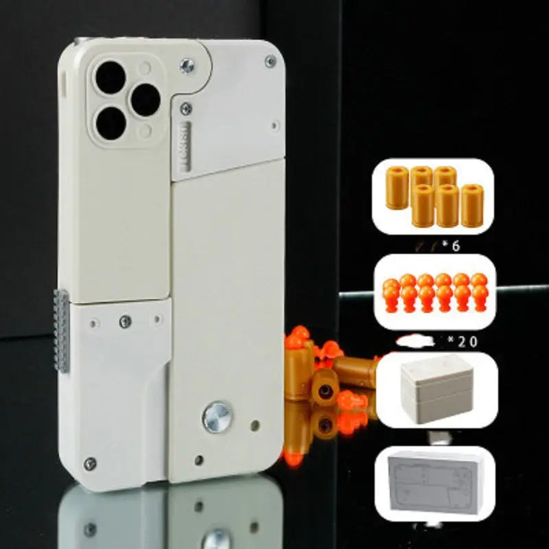 Harmless Folding Pistol Bullet Automatic Shell Throwing Toy Creative Soft  Mobile Phone Appearance Gun Outdoor Interactive Kid Gift beldemo5-toys2
