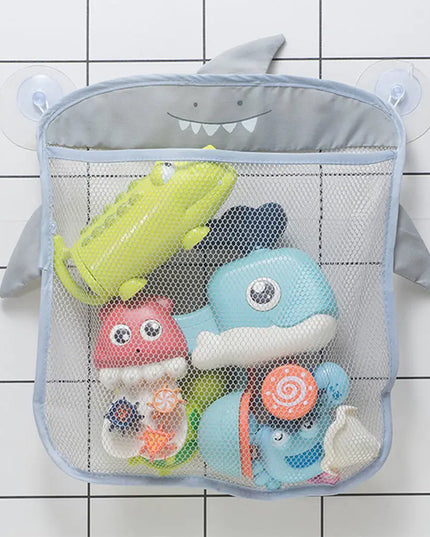 New Baby Bathroom Mesh Bag Sucker Design For Bath Toys Kids Basket Cartoon Animal Shapes Cloth Sand Toys Storage Net Bag Bells toys