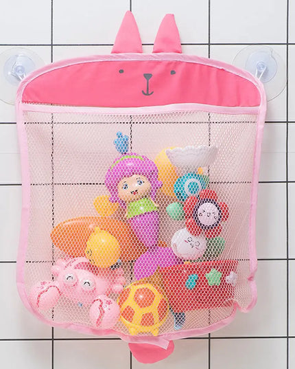 New Baby Bathroom Mesh Bag Sucker Design For Bath Toys Kids Basket Cartoon Animal Shapes Cloth Sand Toys Storage Net Bag Bells toys