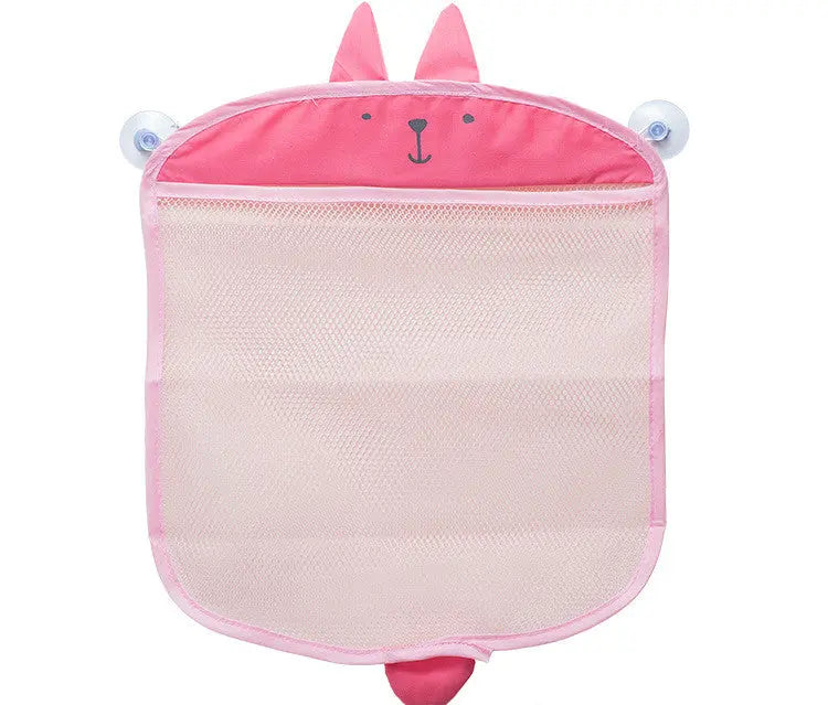 New Baby Bathroom Mesh Bag Sucker Design For Bath Toys Kids Basket Cartoon Animal Shapes Cloth Sand Toys Storage Net Bag Bells toys