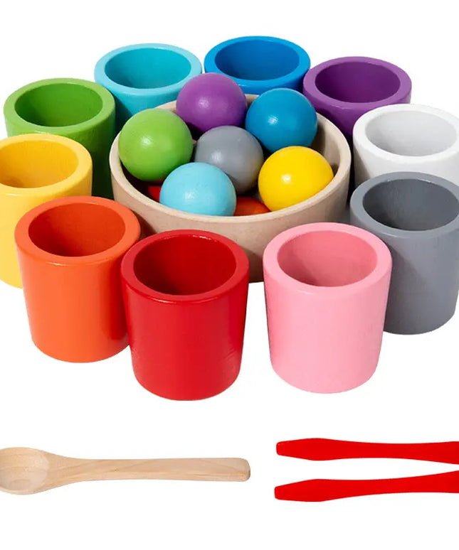 Children’s Wooden Color Classification Cup Educational Toys - Ten color category cup