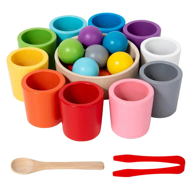 Children’s Wooden Color Classification Cup Educational Toys - Ten color category cup