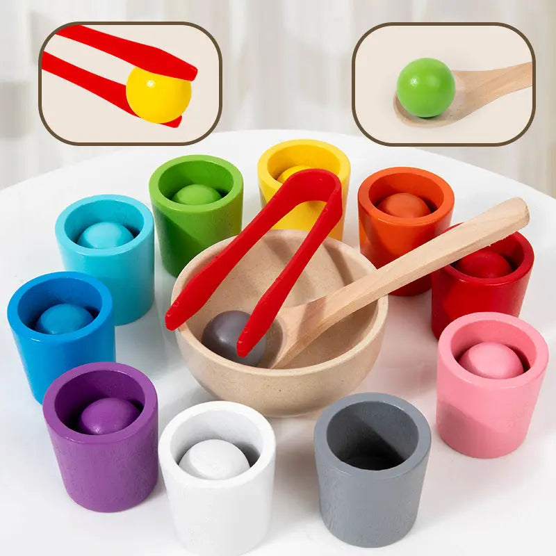 Children’s Wooden Color Classification Cup Educational Toys - Ten color category cup