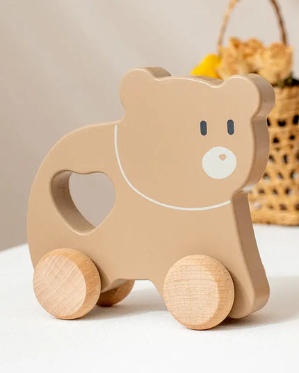 Children’s Log Inertia Trolley Educational Toys - Bear Trolley