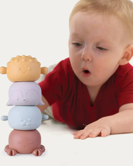 Children’s Splashing Jenga Baby Bath Toy Spray Water - 4PCS SET