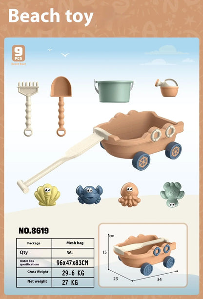 Children's Straw Beach Toys Hand Pull Suit Bells toys