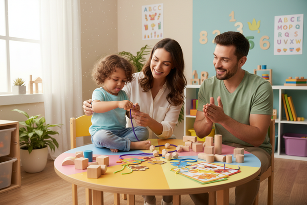 motricite fine avec enfant et parents 