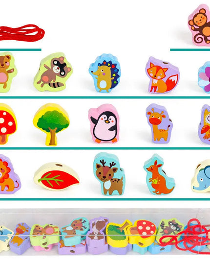 Wooden Children’s Threading Beads Toys - Forest