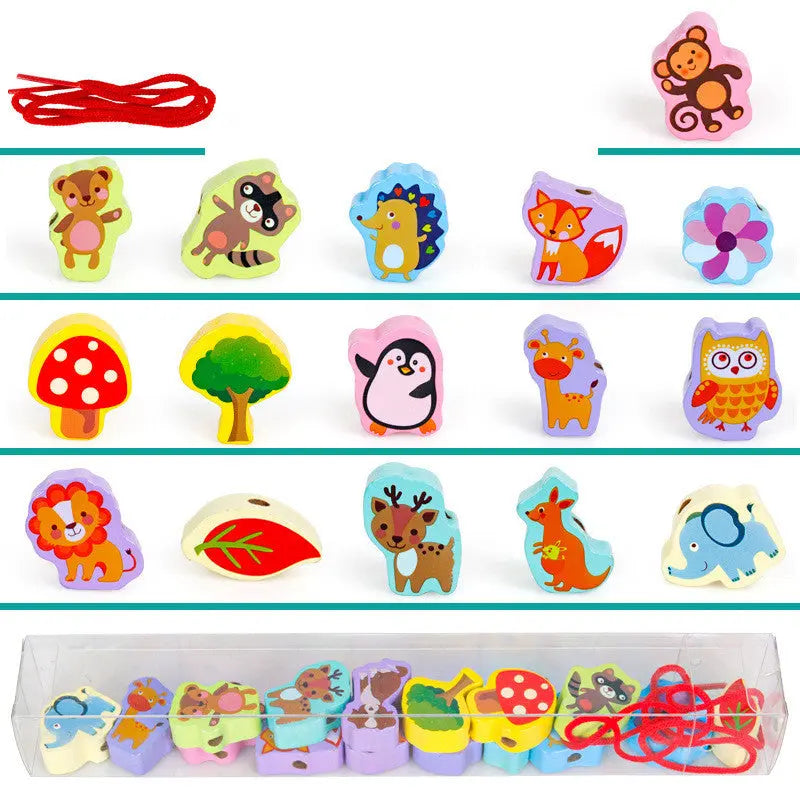 Wooden Children’s Threading Beads Toys - Forest