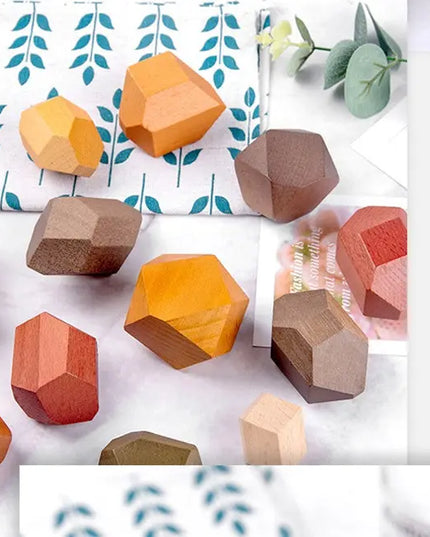 Wooden Stone Stacking Blocks Toys - Falling Leaves / 12