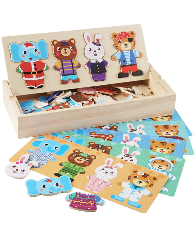 Children's Wooden Puzzle Early Education Cartoon Toys Bells toys