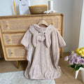 Rabbit Ears Children's Baby Infant Hooded Cloak Bath Towel Nightgown Bathrobe Bells toys
