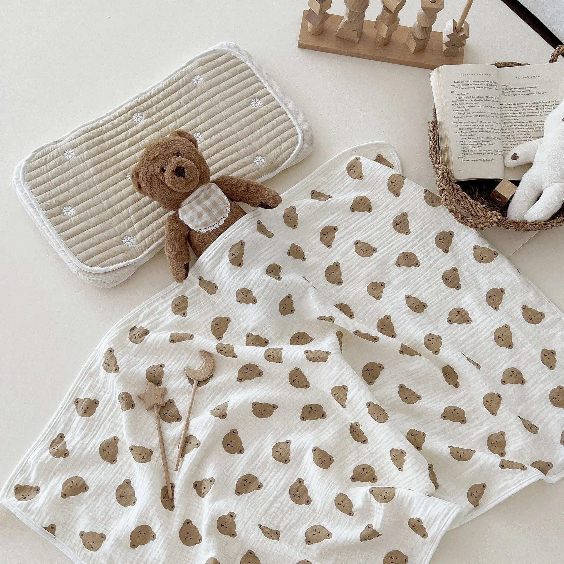 Baby Pure Cotton Super Soft Bath Towel Bells toys