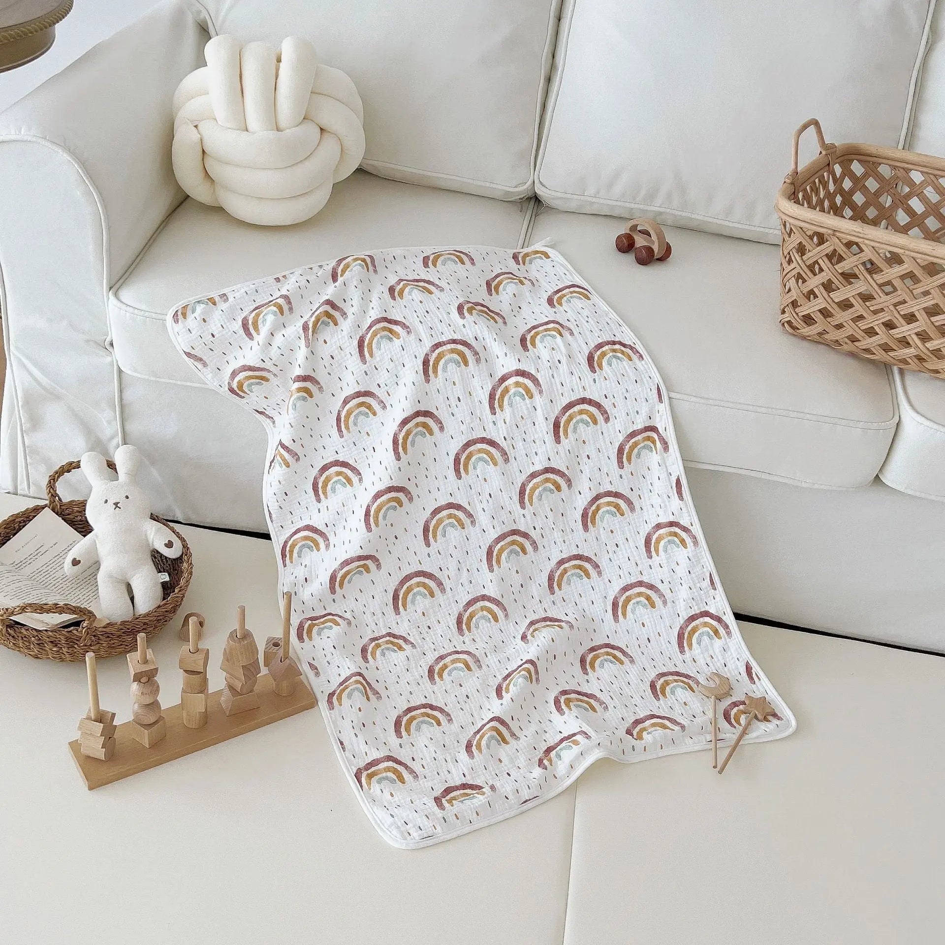 Baby Pure Cotton Super Soft Bath Towel Bells toys