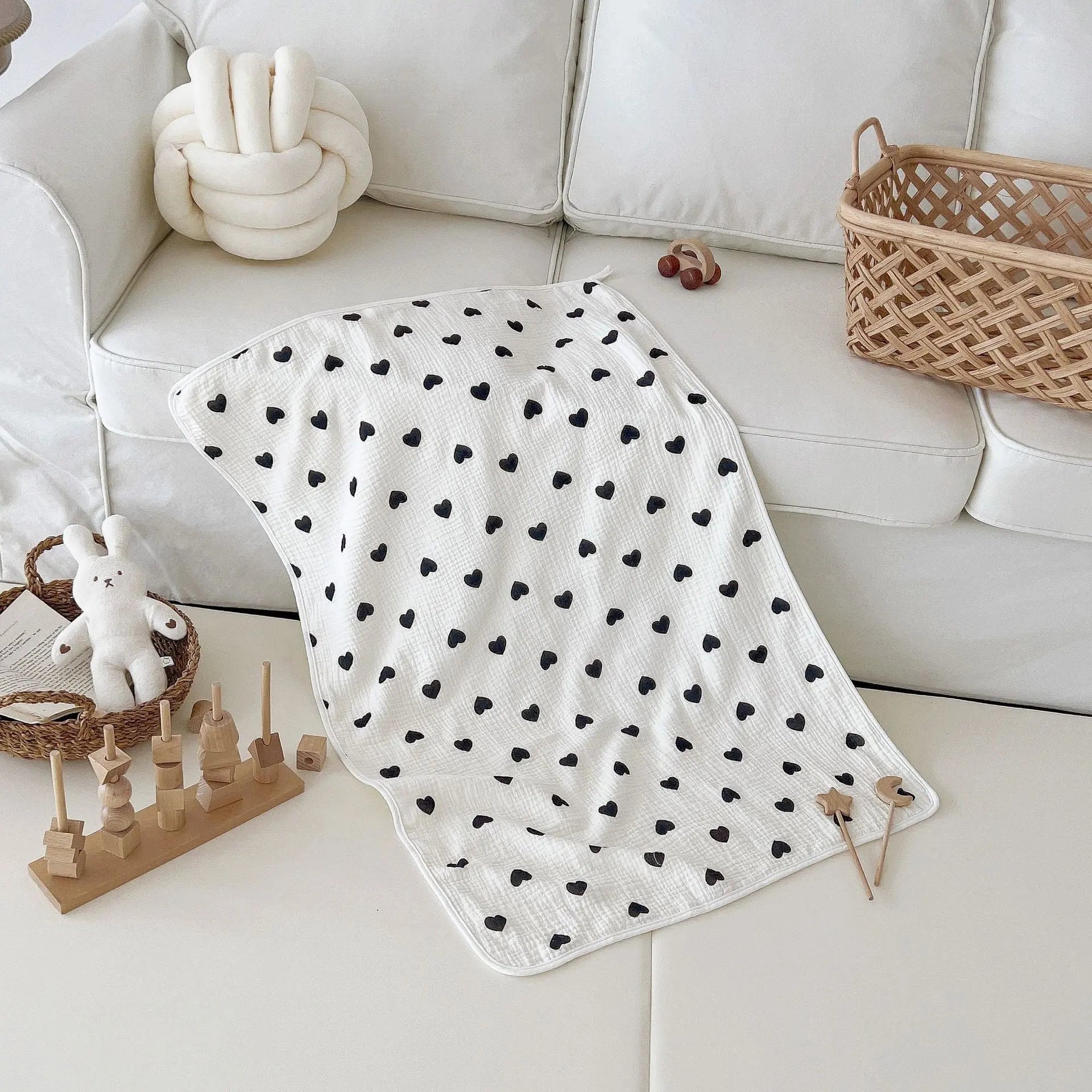 Baby Pure Cotton Super Soft Bath Towel Bells toys