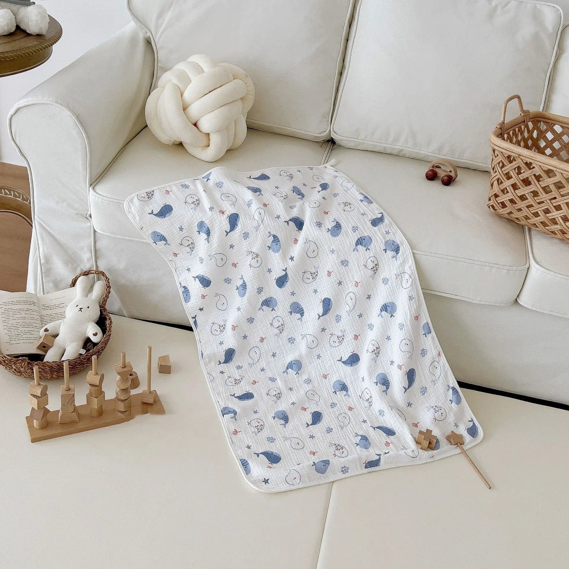 Baby Pure Cotton Super Soft Bath Towel Bells toys