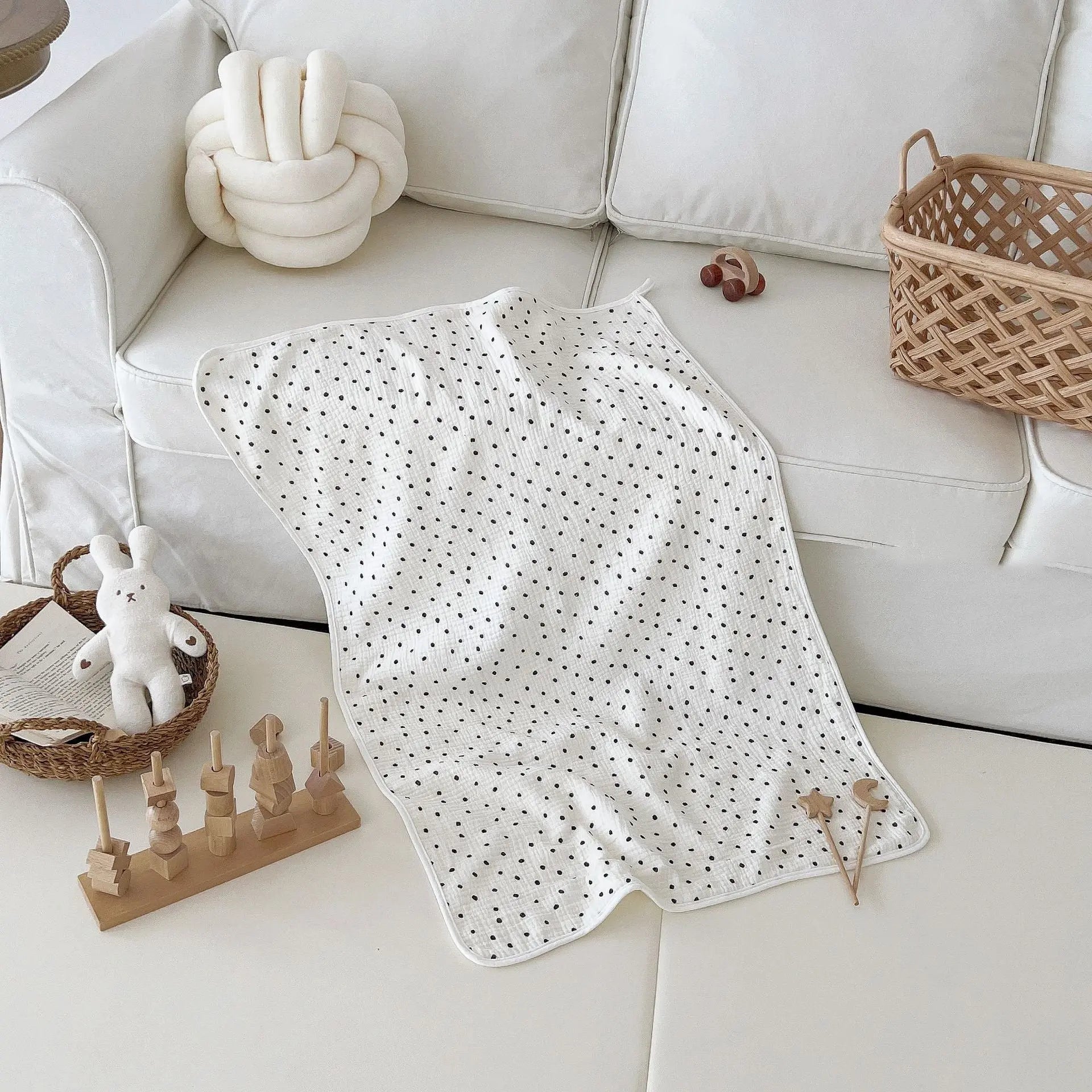 Baby Pure Cotton Super Soft Bath Towel Bells toys