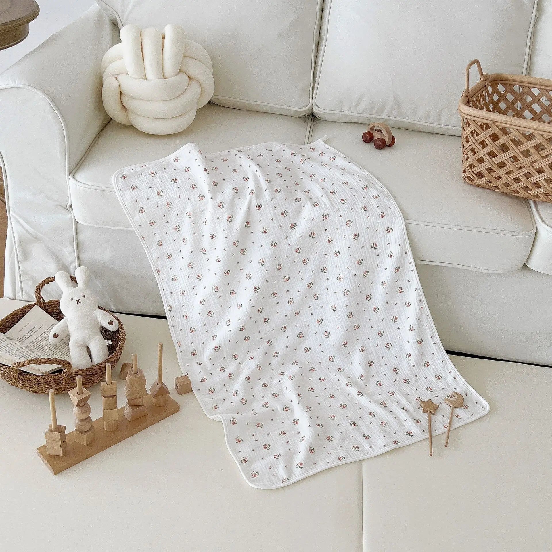 Baby Pure Cotton Super Soft Bath Towel Bells toys