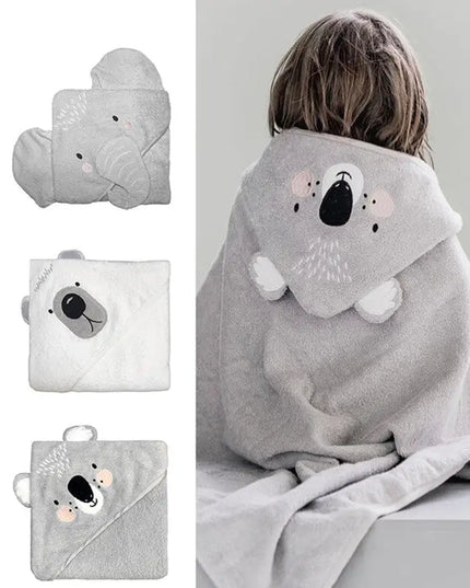 Baby Bath Towel With Dinosaur Cloak Large