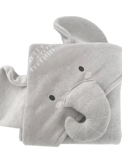 Baby Bath Towel With Dinosaur Cloak Large - Little gray elephant / One size