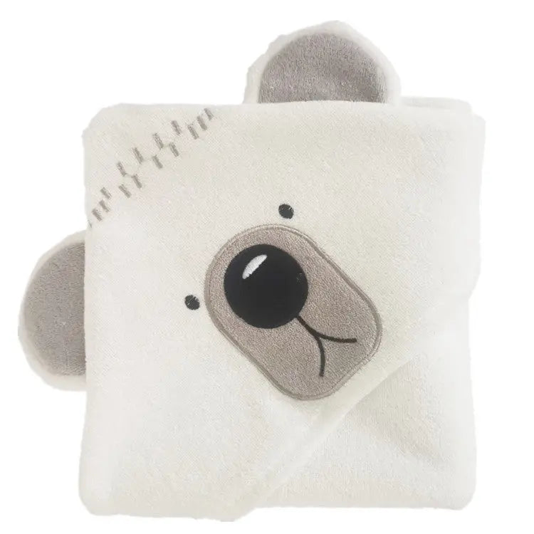 Baby Bath Towel With Dinosaur Cloak Large - White polar bear / One size