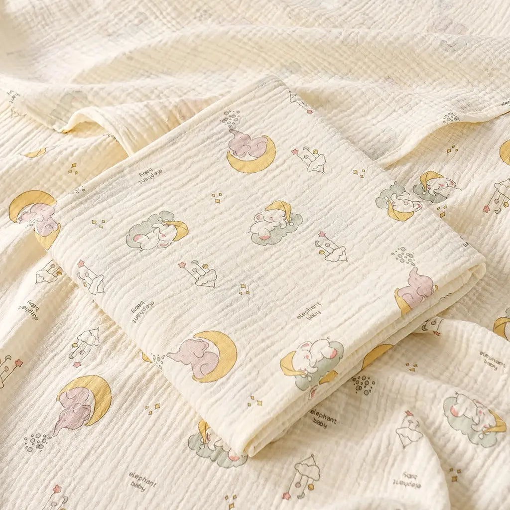 Korean Baby Double-layer Gauze Bath Towel Bells toys