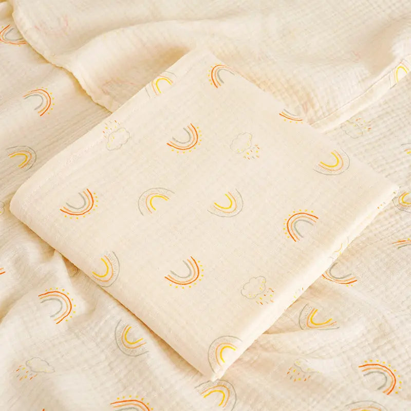 Korean Baby Double-layer Gauze Bath Towel Bells toys