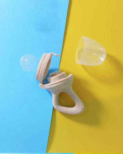 Baby Wheat Straw  Food Feeder Silicone Nipple Bells toys