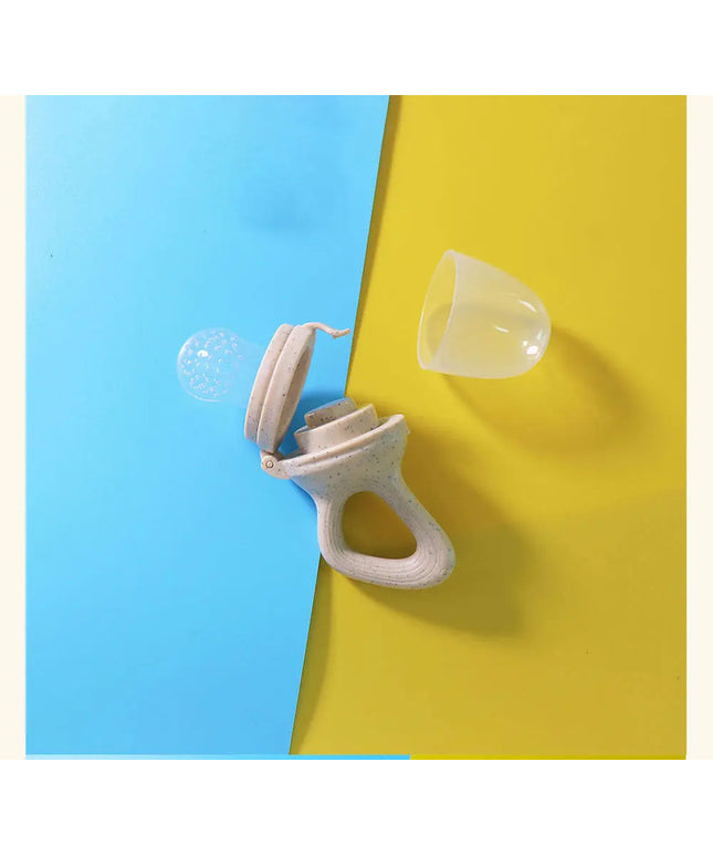 Baby Wheat Straw  Food Feeder Silicone Nipple Bells toys