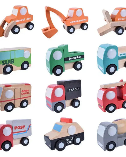 Children’s Colored Wooden Car Puzzle Toys