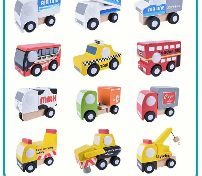 Children’s Colored Wooden Car Puzzle Toys