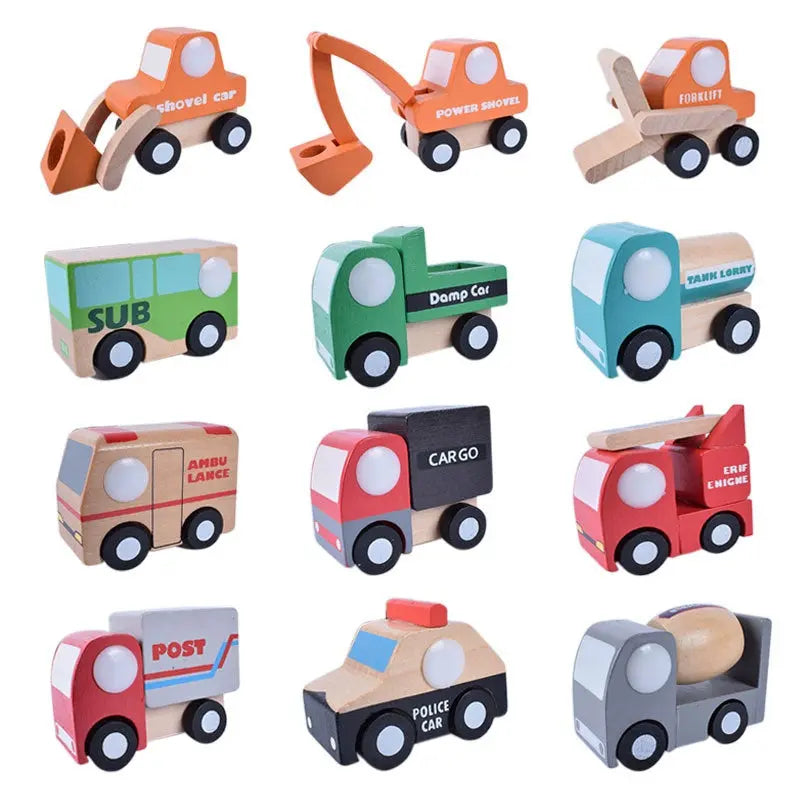 Children’s Colored Wooden Car Puzzle Toys